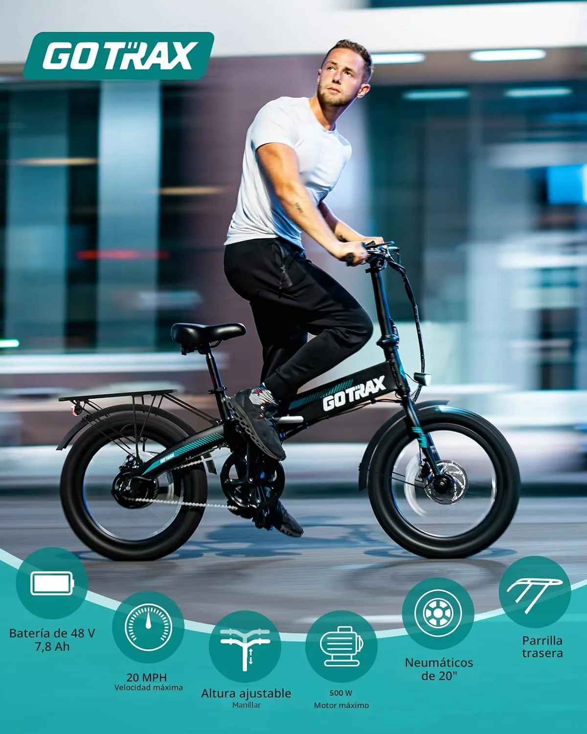 Gotrax R1 20" Folding Electric Bike, 5 Pedal-Assist Levels
