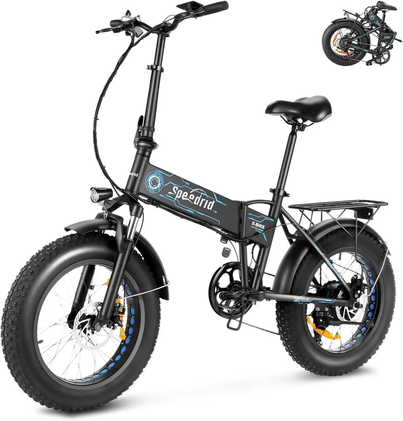 ANCHEER Folding Electric Bike, 20"x4.0 Fat Tire, Hidden Battery