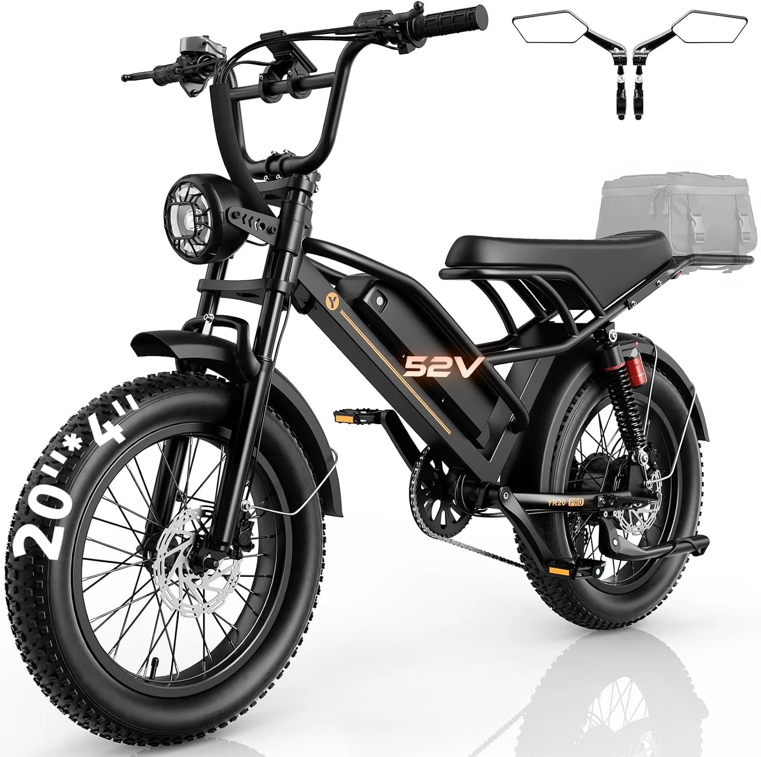 Jasion YR20 Pro Electric Bike, 3000W Peak Motor, 52V 20Ah, 90 Mile Range